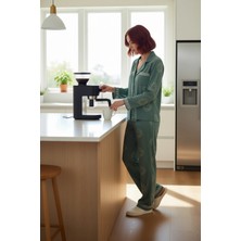FRM Kadın Geometrik Baskılı Gömlek ve Pantolon Pijama Takımı Fonksiyonel Dayanıklı Kaliteli Şık