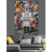 Tablomega Balonlu Kalp Love Soyut Cevap Dekoratif Kanvas - Mdf Ahşap Tablo