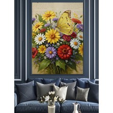 Tablomega Canlı Bahar Çiçekleri Buketi Dekoratif Kanvas - Mdf Ahşap Tablo