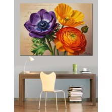 Karizma Tablo Canlı Renkli Çiçek Buketi Dekoratif Kanvas - Mdf Ahşap Tablo
