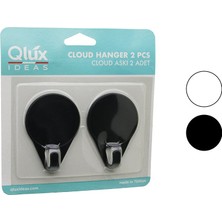 Findit 2pcs Cloud Askı Siyah - Beyaz Plastik Yapışkanlı Montaj (2818)