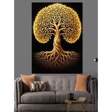 Karizma Tablo Kökleri Geniş Hayat Ağacı Dekoratif Kanvas - Mdf Ahşap Tablo
