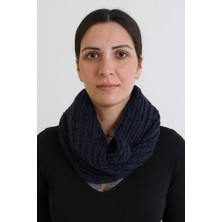 Abarta Kadın Örgü Boyunluk Lacivert