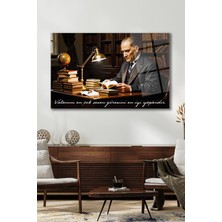 Duvar Sanatı Güncel Atatürk Portresi Cam Tablo, Ev, Iş, Kurum, Ofis, Makam Odası Hediyelik Büyük Tablo