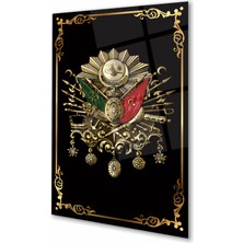 Duvar Sanatı Osmanlı Arması Tuğra Cam Tablo, Kurum, Ofis, Iş, Ev, Büyük Boy, Hediyelik Tablo