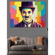Karizma Tablo Pop Art Charlie Chaplin Portresi Dekoratif Kanvas - Mdf Ahşap Tablo