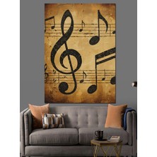 Artmeg Sol Anahtarı Müzik Notaları Dekoratif Kanvas - Mdf Ahşap Tablo