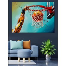 Karizma Tablo Basketbol Potası ve Kaslı Adam Kolu Dekoratif Kanvas - Mdf Ahşap Tablo
