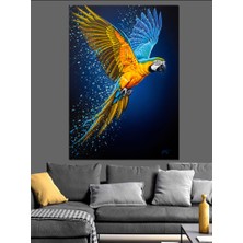 Artmeg Sarı Mavi Uçan Papağan Dekoratif Kanvas - Mdf Ahşap Tablo