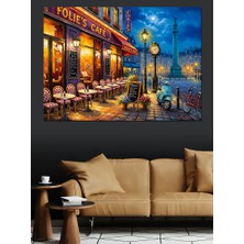 Artmeg Pariste Sokak ve Restoran Manzarası Dekoratif Kanvas - Mdf Ahşap Tablo