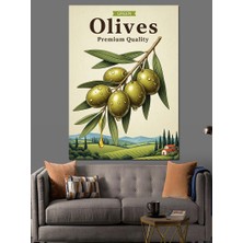 Artmeg Zeytin Ağacı Dalı Poster Dekoratif Kanvas - Mdf Ahşap Tablo