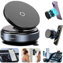 Kılıf House 360 Derece Dönebilen Vakumlu Magnetik Telefon Tutucu Ayna-Cam-Araç İçi Siyah K009