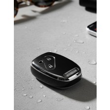 Lanitra Honda Civic Jazz Cr-V Accord  2 Buton Nano Anahtar Kılıfı Siyah-Gümüş