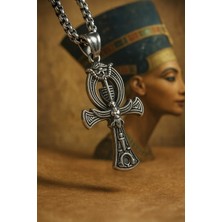 Paslanmaz Çelik Horus Detaylı Yaşam Anahtarı Antik Mısır Ankh Kolye