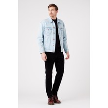 Wrangler W12SEC100 Texas Silim Siyah Erkek Normal Bel Normal Paça Kadife Pantalon
