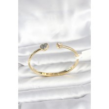 Clariss Pirinç Gold Renk Kalpli Model Kadın Kelepçe Bileklik