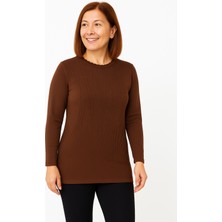 Mutlu City Kadın Yüksek Kalite Soğuk Iplik Triko Örgü Anne Kazak Bluz 3056