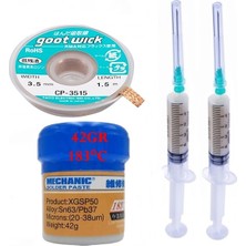 MHM Mechanic Krem Lehim Solder Paste 183°C Noclean SN63 - PB37 42G Lehim Toplama CP-3515 Emme Teli 3 5mm -