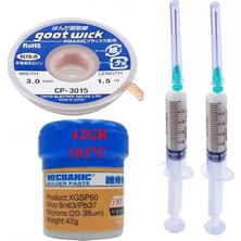 MHM Mechanic Krem Lehim Solder Paste 183°C Noclean SN63 - PB37 42G Lehim Toplama CP-3015 Emme Teli 3 0mm -