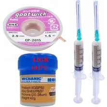 MHM Mechanic Krem Lehim Solder Paste 183°C SN63/PB37 42G Flux Lehim Toplama CP-2015 Lehim Emme Teli 2 mm