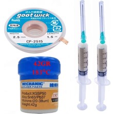 MHM Mechanic Krem Lehim Solder Paste 183°C SN63/PB37 42G Flux Lehim Toplama CP-2515 Lehim Emme Teli 2,5 mm