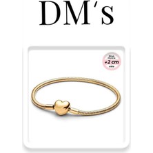 DMs Silver Gold Kalpli Gümüş Bileklik