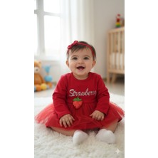 Miniko Kids Kız Bebek Yılbaşı Noel Temalı Çilek Elbise