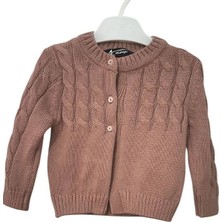 Imoop Design Kids Saç Örgülü Düğme Kapamalı Yırtmaçlı Triko Hırka