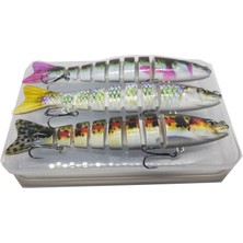 Sr Sazanrig  3 Adet Kutulu 3D Eklemli Suni  Rapala  13 cm 20 gr Balık Yem Seti
