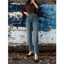 Bees Jeans Julia Vintage Kesik Paça Mom Fit Straight Jean