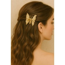 Gigi Giyim Kristal Taş Desenli Oynar Kanatlı Kelebek Pens Toka