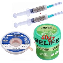 Smnr Relıfe RL-402 Krem Lehim Solder Paste 183°C Noclean SN63/PB67 40G Lehim Toplama CP-3015 Emme Teli