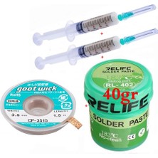 MHM Relıfe RL-402 Krem Lehim Solder Paste 183°C Noclean SN63/PB67 40G Lehim Toplama CP-3515 Emme Teli