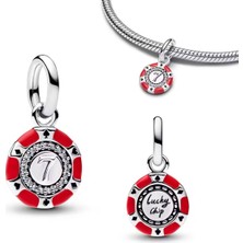 Poseidons Jewellery Gümüş Şanslı Casino Sallantılı Charm