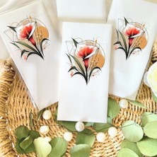 Lion Baskı ve Organizasyon Çiçek Temalı Sunum Peçete 20 Adet