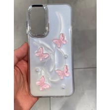 Samsung A25 Uyumlu Kelebek Figürlü Epoksi Tasarım Sert Şeffaf Silikon Kılıf