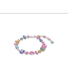 Poseidons Jewellery Swa Gema Bileklik Karışık Kesimler, Çok Renkli, Rodyum Kaplama
