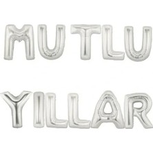Mutlu Yıllar Folyo Balon Yazısı Set  36 cm Yılbaşı Süsü Seti
