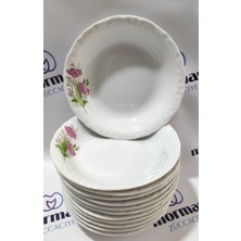 Porland Porselen Lal 12 Adet 19 cm Çukur Yemek Tabak
