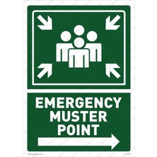 ZiPrinter Emergency Muster Poınt Isg Uyarı Levhası Pvc A5 15X21 cm