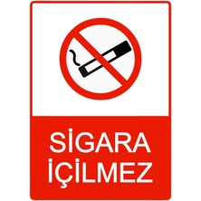 ZiPrinter Sigara Içilmez Isg Uyarı Levhası Pvc A5 15X21 cm