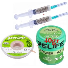 Smnr Relıfe RL-402 Krem Lehim Solder Paste 183°C Noclean SN63/PB67 40G Lehim Toplama CP-1515 Emme Teli 1,5 mm