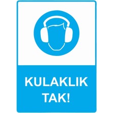 ZiPrinter Kulaklık Tak! Isg Uyarı Levhası Pvc A5 15X21 cm