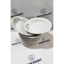 Porland Porselen Yakamoz 12 Adet 19 cm Çukur Yemek Tabak