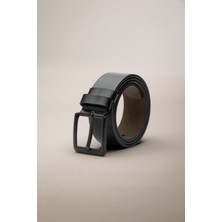 Zeki Özer Erkek Siyah Suni Deri Kemer 4.5 cm