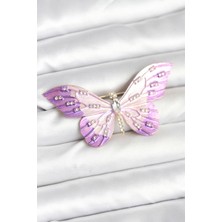 Clariss Lila Renk Kelebek Model Broş