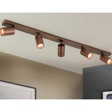 Beşli 5’li Bakır Eskitme Fırçalı GU10 LED Tavan Spot Hareketli Başlıklı Tasarruflu Modern Avize