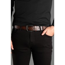 Zeki Özer Erkek Kahve Suni Deri Kemer 4,5 cm