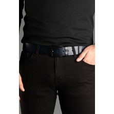 Zeki Özer Erkek Lacivert Suni Deri Kemer 4,5 cm