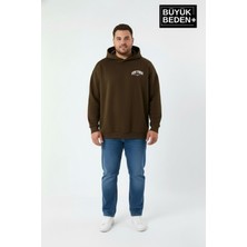 Superlife Erkek Büyük Beden New York Baskılı Kapüşonlu Sweatshirt SPR26BSW962